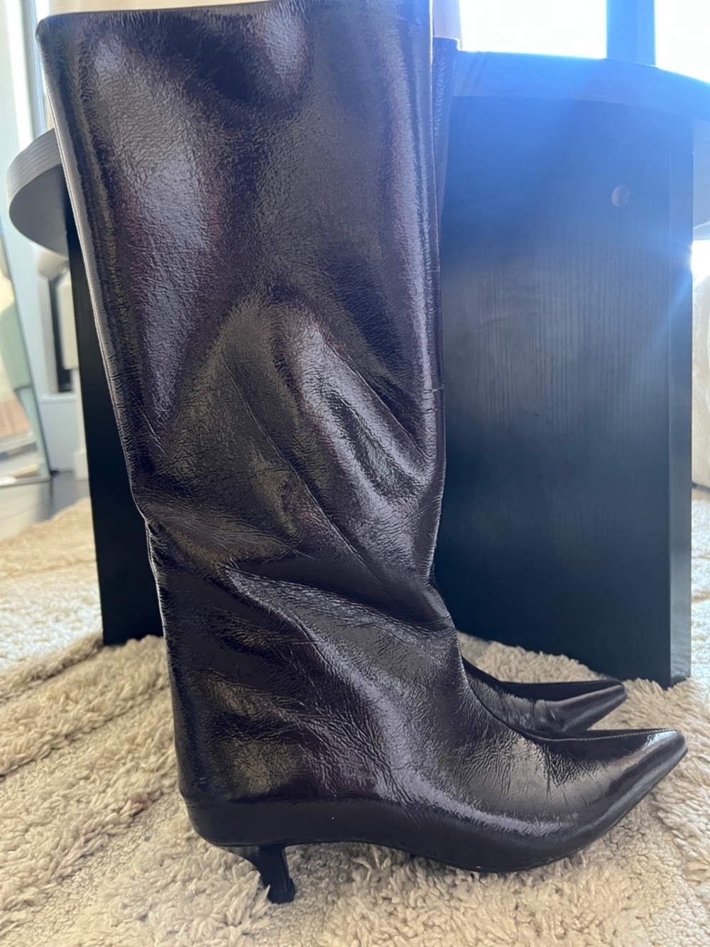 Zara Kitten Heel High Boots - Picture 3 of 4